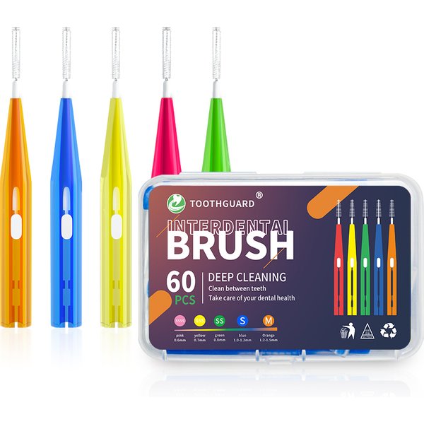 Brosse interdentaire pour dents orthodontiques, outils de nettoyage, brosses souples en Silicone avec boîte de rangement Portable, 60 pièces