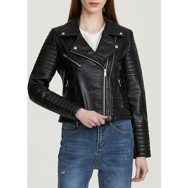 Fitaylor Autumn Women Women Faux PU Leather Jacket Casual Lady Long-sleeve Windproof Waterproof Jacket Motorcycle Streetwear