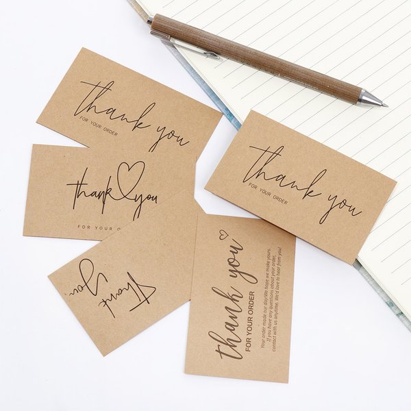 30 Stück Online-Einzelhandelskartonpaket „Danke für Ihre Bestellung“ Postkarten Grußetiketten Kraftpapierkarten Express Appreciate
