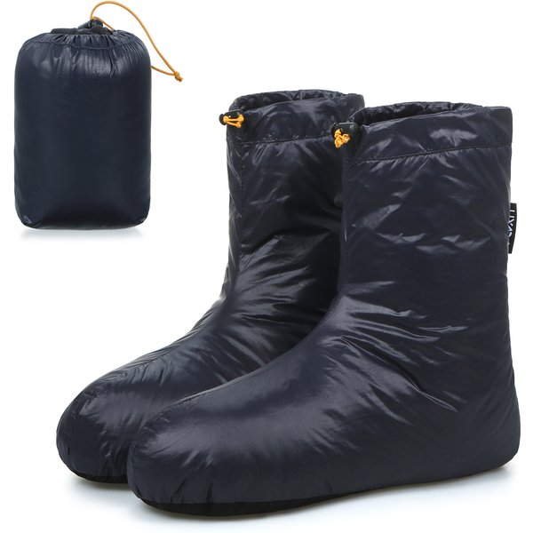 VEXADA-Chaussons Chauds et Doux en Duvet pour l'Hiver, Chaussons de Couchage Coupe-Vent avec Proximité Réglable Wstring avec Sac de Rangement pour le Camping