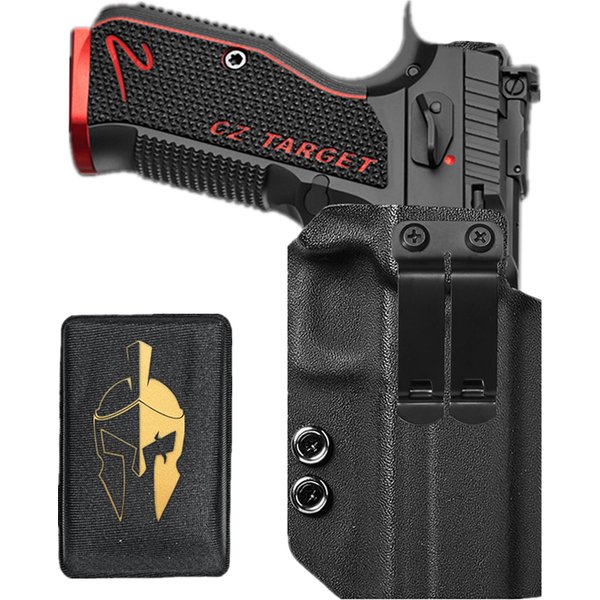 Kabura Kydex do noszenia wewnątrz z wygodnym zestawem podkładek z pianki, do CZ Shadow 2 Compact, do noszenia w pełnym rozmiarze, z wycięciem na kolimator, do noszenia na pasku, ukryta.