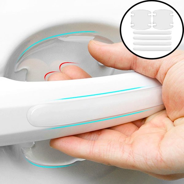 8pc Auto Türgriff Schüssel Kratzschutz Aufkleber Universal Unsichtbare Autos Aufkleber Auto Griff Anti-kollision Schutz Streifen