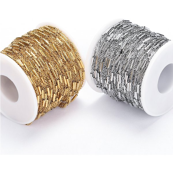 2meters Stainless Steel Necklace Tube Chains for Bracelets Jewelry Making Handmade DIY Accessories