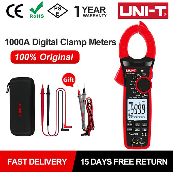 UNI-T 1000A True RMS Pince ampèremétrique numérique 1000V AC DC Voltmètre Pince Ampèremètre UT206B UT207B UT208B Inrush Current Ldissolve ACV Test