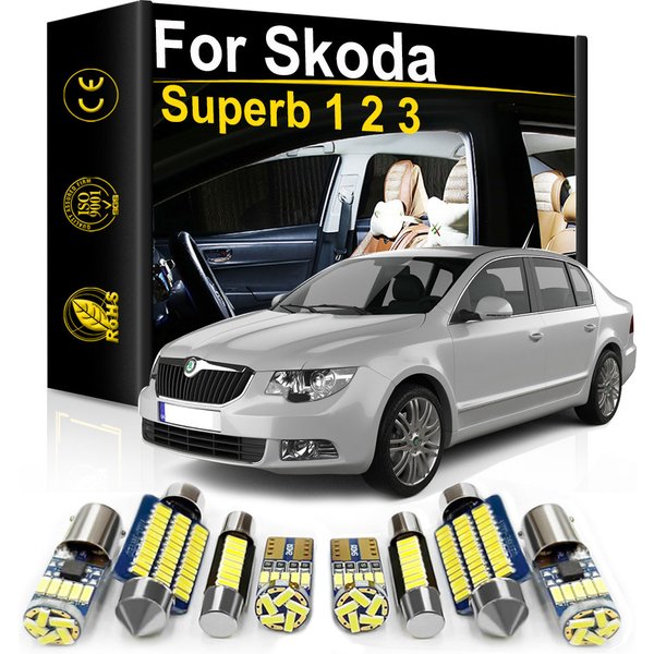 Für Skoda Superb 3 2 1 Combi MK1 MK2 MK3 2001 2012 2014 2016 2017 2018 2021 Zubehör Canbus LED-Beleuchtungsset für den Autoinnenraum