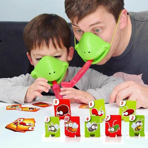 Chamäleon Eidechse Maske Wagging Zunge Lecken Karten Brettspiele für Kinder Familie Party Spielzeug Antistress Lustige Desktop Spiel Spielzeug