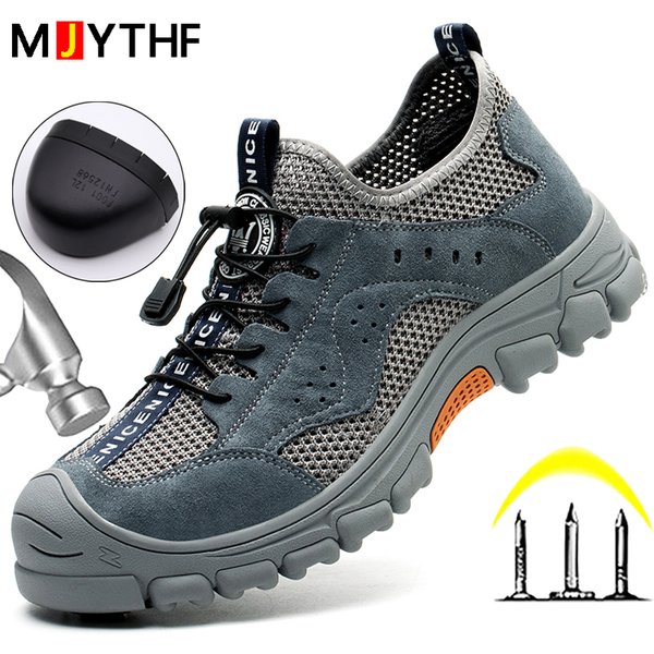 2026 Summer Safety Shoes Men Anti-puncture Work Sneakers With Steel Toe Cap Indestructible Shoes Breathable Male Shoes Anti-slip