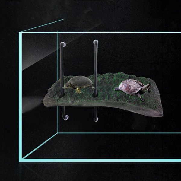 Plate-forme flottante pour aquarium, tortue noire et verte, résine, reptile, dos solaire, support de table, poisson, décoration précieuse