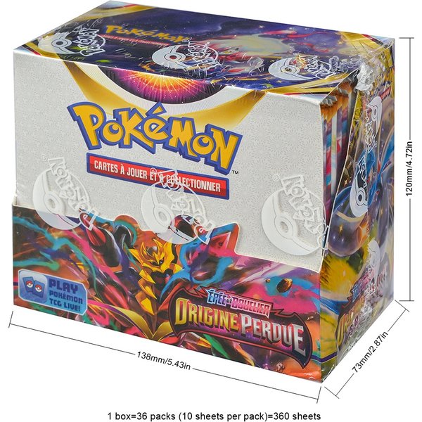360 cartes Pokémon TCG françaises : 360 cartes Pokémon ORIGINE PERDUE en boîte, boîte de 36 paquets