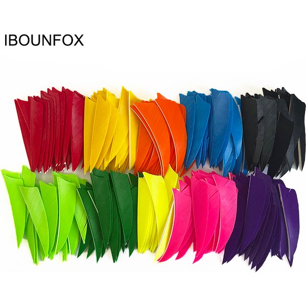 100 Pcs Hi-Q 3 Inch Turkey Arrow Feathers Shield Cut Hunting Archery Fletching For Bow Fletches Accessories RW
