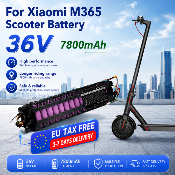 Batterieersatz für Xiaomi M365 M356 15-20, 36V 7800mAh 10S3P Elektroroller-Batterie