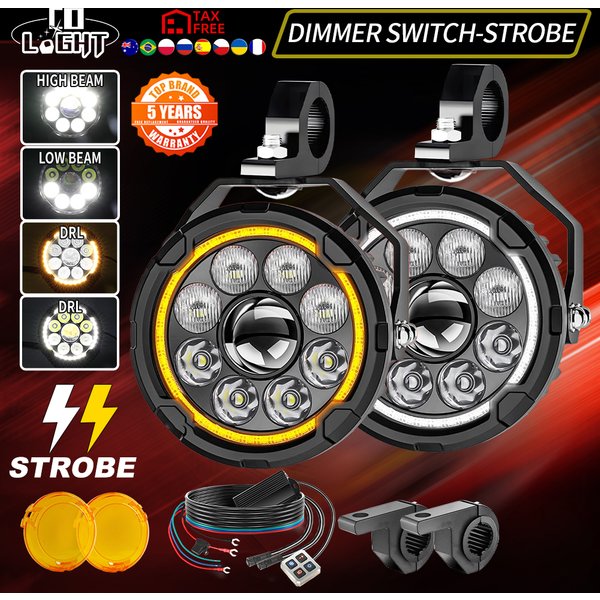 CO LICHT 5 "LED Arbeit Licht Motorrad Nebel lichter Weiß Gelb DRL Dimmer Schalter Strobe Für BMW R1200GS R1250GS F800 f850 F900 24V