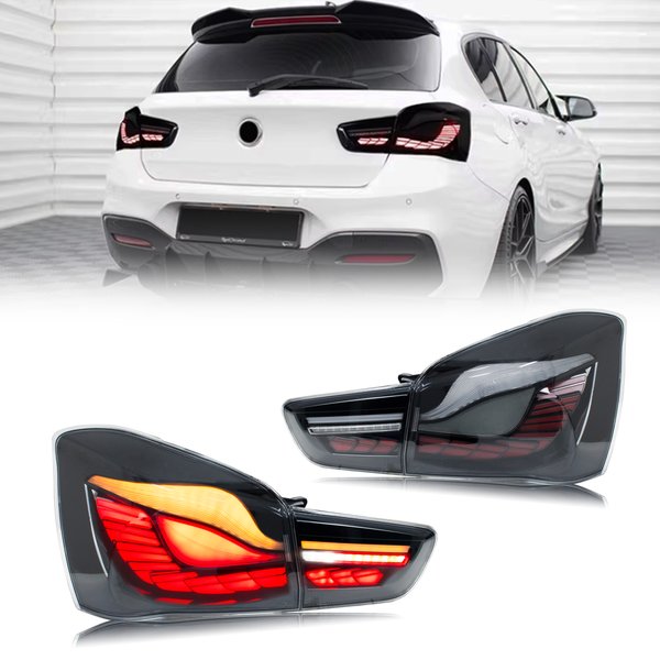 LED GTS Rückleuchten für BMW 1er F20 F21 2015-2019 LCI Schrägheck mit sequenziellem Blinker, getönte Heckleuchten-Baugruppe