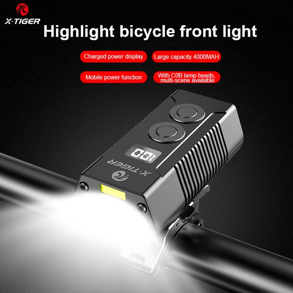 X-TIGER extérieur vélo lumière USB charge LED lampe de poche étanche à la pluie VTT avant lampe comme banque d'alimentation vélo accessoires
