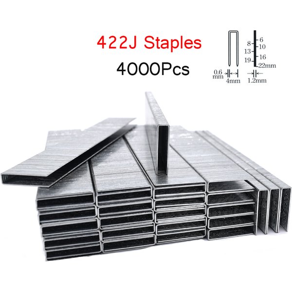 Agrafes U 422J pour agrafeuse, pistolet, outils de travail du bois, 4000 pièces