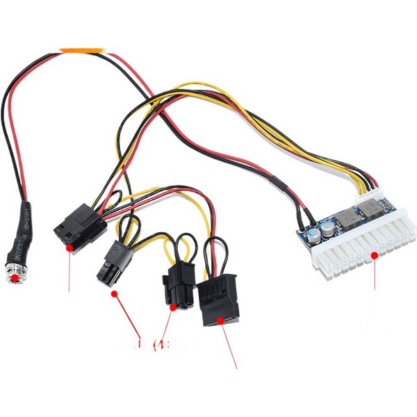 DC-ATX-160W DC 12V 24pin DC ATX PSU 12V DC Input 160W Peak Output Switch DC-DC ATX Pico PSU MINI ITX PC Power Supply