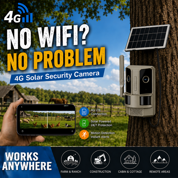 4G LTE Dual-Objektiv PIR-Bewegungserkennung 4MP Nachtsicht Solar-Jagdkamera für Wildtierbeobachtung und Haussicherheit im Freien