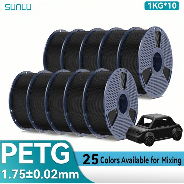 SUNLU 1,75 mm PETG 3D-Filament, 10 kg, 22 Pfund, hochfestes, langlebiges 3D-PETG-Filament mit wiederverwendbarer Spule, passend für die meisten FDM-3D-Drucker