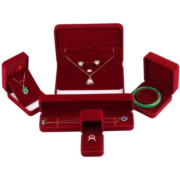 Luxury Velvet Jewelry Set Box Bracelets Necklaces Rings Earrings Jewelry Display Packaging Box Gifts Wedding Box for Women