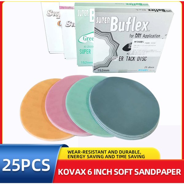 Kobax – papier de verre rond floqué de 6 pouces, 25 pièces, peinture de voiture, ponçage fin de beauté, grain 150mm 2000