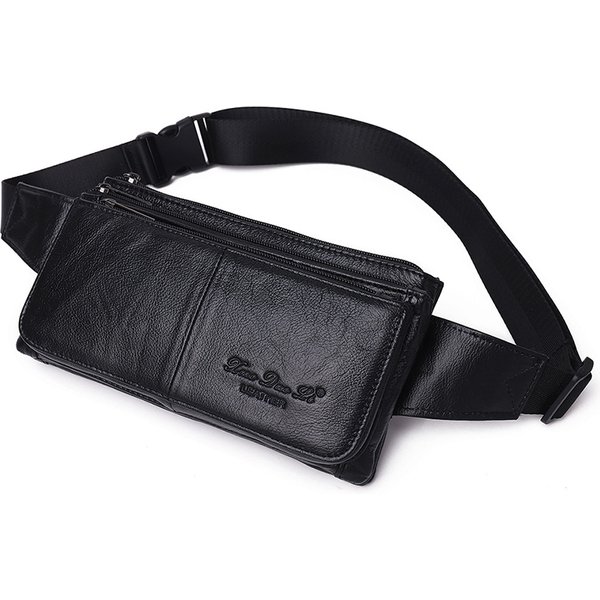 Herren Hüfttasche Gürteltasche Echtleder Reise-Mode Echtes Rindsleder Schulter-Umhängetasche Brusttasche Crossbody-Tasche