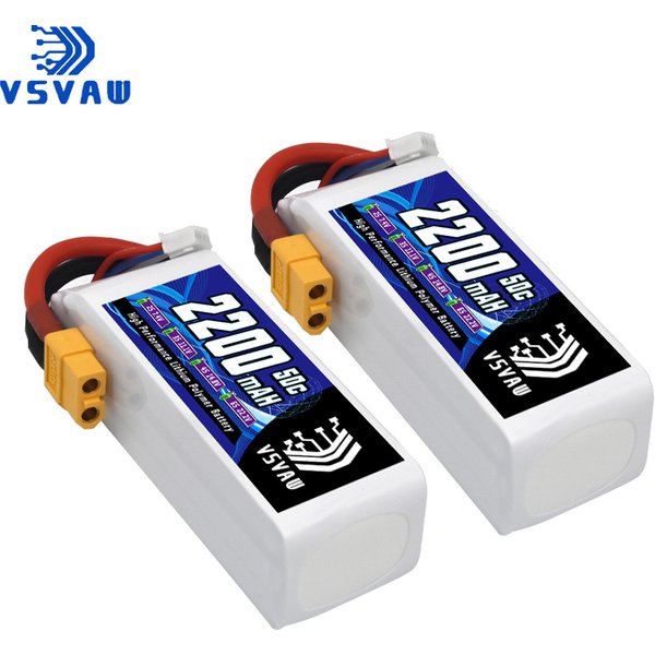 Batterie Lipo VSVAW 3S 11.1V 2200mah avec connecteur XT60 90C pour camion RC, voiture, drones, avion UAU, course DIY