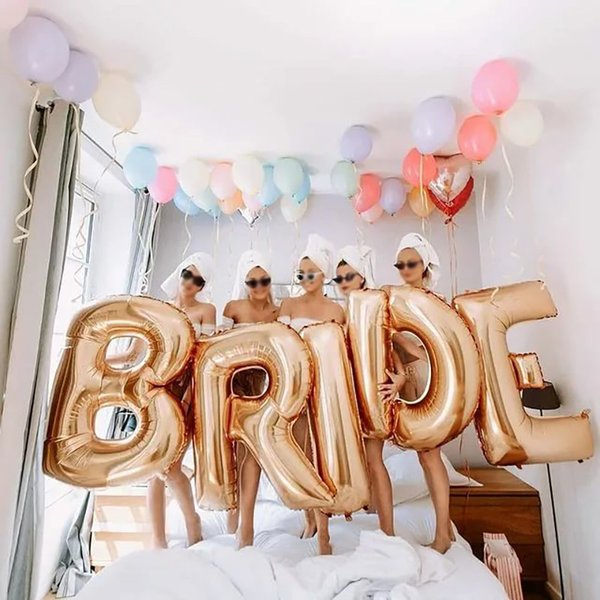 32 Zoll Bride To Be Ballon Big Rose Gold Silber Buchstaben Folienballon Hochzeitsdekorationen Brautparty Junggesellenabschied Zubehör
