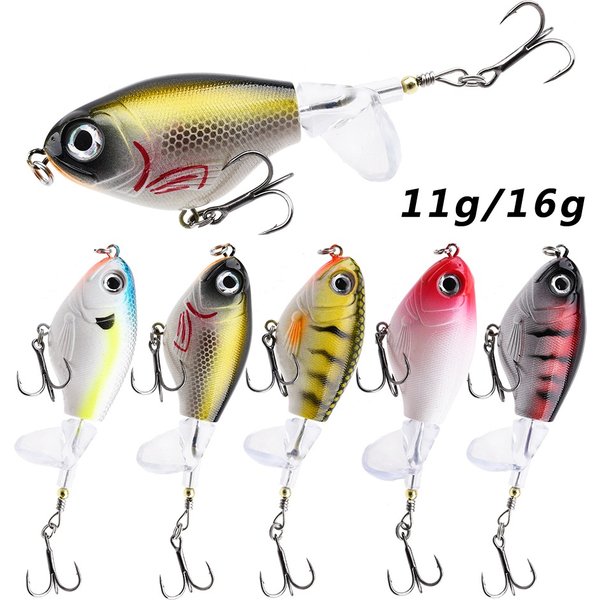 1pc leurre de pêche en surface 11g/16g Whopper Popper Wobbler appât dur artificiel basse Popper queue rotative souple matériel de pêche