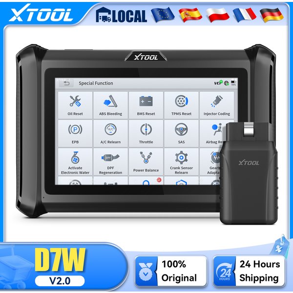 XTOOL D7W V2.0 Bluetooth Diagnosegerät für Alle Systeme ECU-Codierung Bidirektionaler OBD2 Auto-Scanner 39 Resets CANFD DOIP FCA