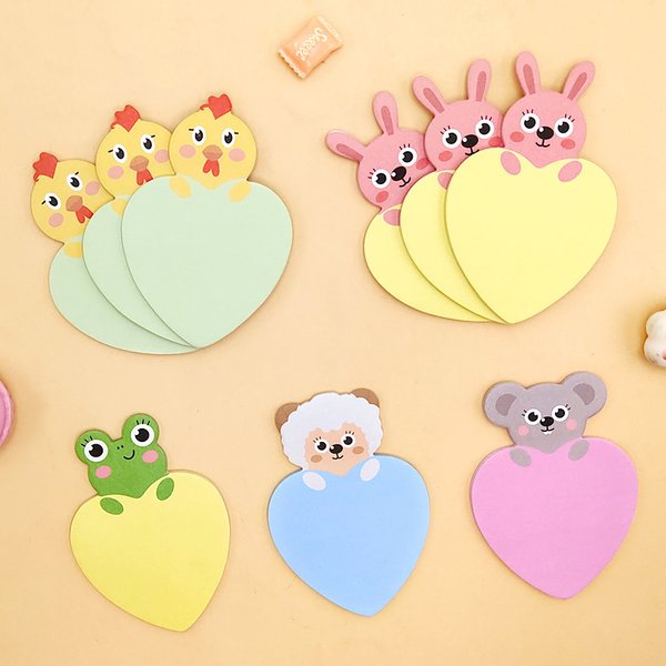 9 pièces dessin animé adhésif mignon fruits Notes bloc-Notes bloc-Notes papeterie autocollant décoration
