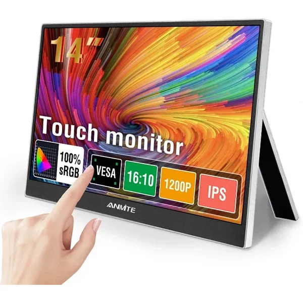 14 Zoll tragbarer Monitor, optional ohne Touchscreen, 1200P HDR IPS, USB TYPE C, HDMI für Telefon, Laptop, Desktop, Switch, PS4, XBOX