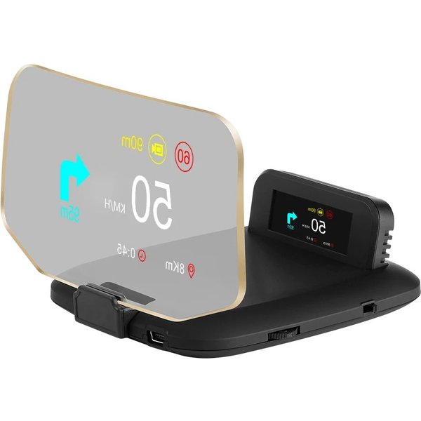 C1 OBD2 GPS Affichage tête haute Compteur de vitesse sur rétroviseur avec navigation Bluetooth