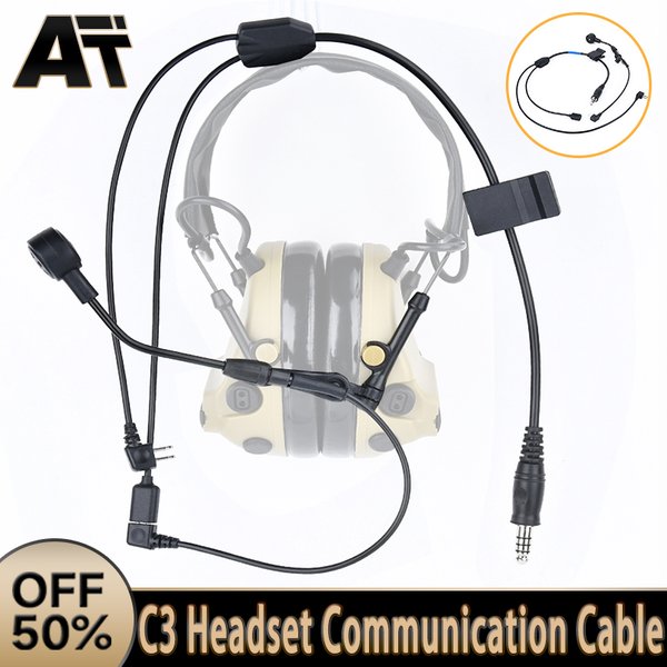 WADSN C3 Headset Wiress Version Mikrofonkabel Taktische Kommunikation Jagd Schießen Kopfhörer PTT Push to Talk Zubehör