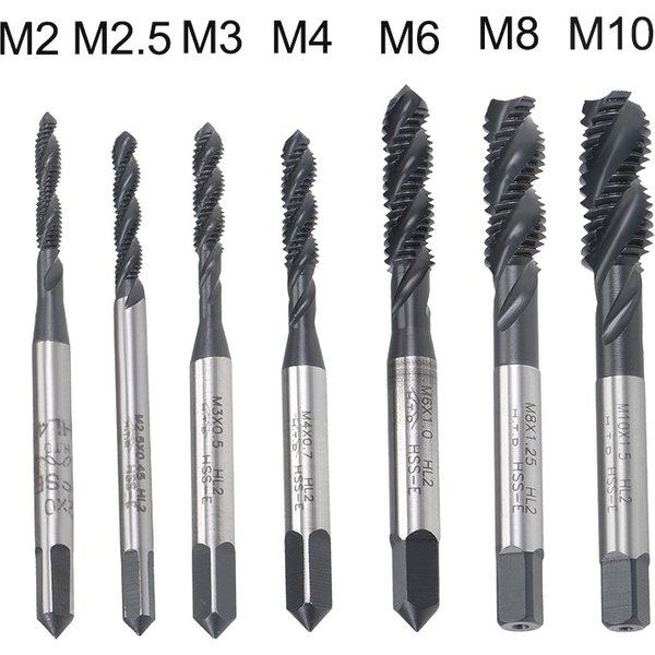 Uxcell-Tarauds de filetage de vis à flûte en spirale HSS, jeu de forets, MeaccelerM2, M2.5, M3 figuré, M6, M8, M10, machine revêtue, taraud de nitruration