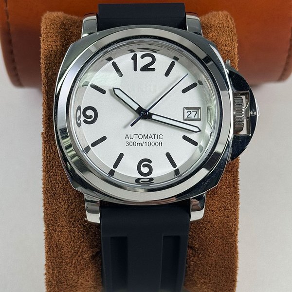 Montre automatique mécanique en argent pour hommes, mouvement chinois NH35, 40MM, boîtier étanche en verre saphir en acier inoxydable 316L
