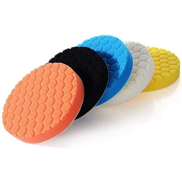Paquet de 5 tampons de polissage composé 3/4/5/6/7 pouces, Kit de tampons éponge de coupe pour polisseuse de voiture, éponge auto-adhésive pour épilation