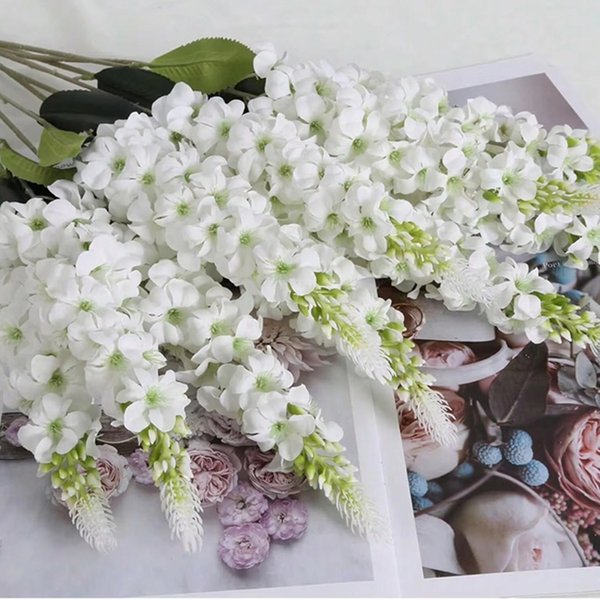 5 pièces fleurs artificielles jacinthe rotin maison salon célébration de mariage extérieur jardin mur boîte-cadeau décor bricolage accessoires