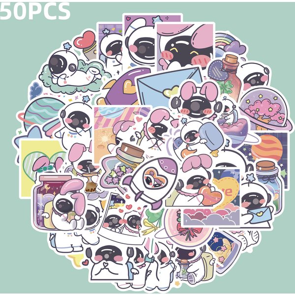 50PCS Super Cute Astronaut Raum Cartoon Aufkleber für Kinder Wasserdichte Vinyl Raum Explorer Aufkleber DIY Dekore für Teens Zimmer