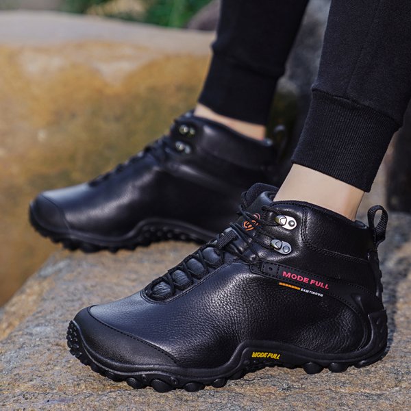 Cow Leather Men's Hiking Shoes Hunting Boots Women Outdoor Waterproof Treeking Snow Shoes Climbing Mountain Walking Sneakers