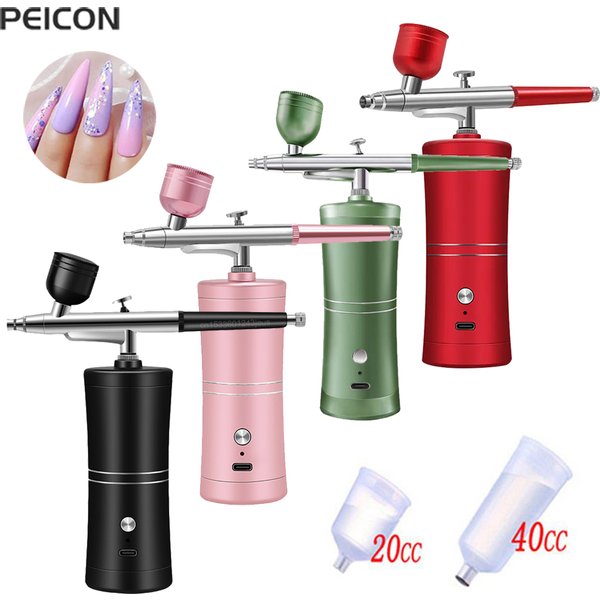 Aérographe pour ongles avec compresseur, aérographe portable pour ongles, compresseur pour peinture, artisanat et nail art, kit de compresseur d'aérographe.