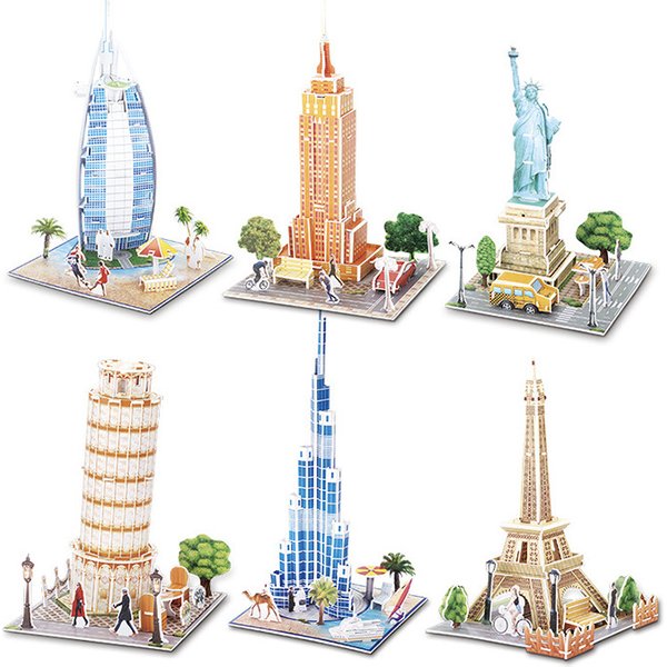 Puzzle en papier 3D d'architecture mondiale, petit modèle de paysage célèbre, développement intellectuel, jouets d'attractions DIY pour enfants