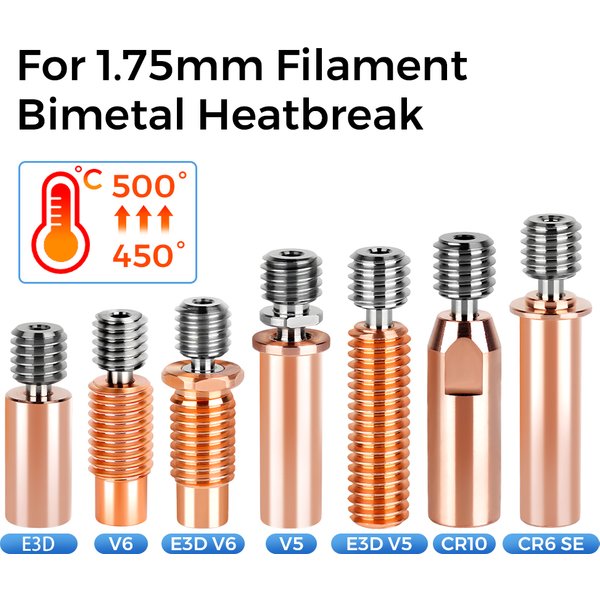 Hohe Qualität E3D V6 Throat V5 3D Drucker Teile CR10 Bi-metall Heatbreak Kupfer Überzogene MK8 Throats Für Kobra 2 serie CR10S CR6 SE
