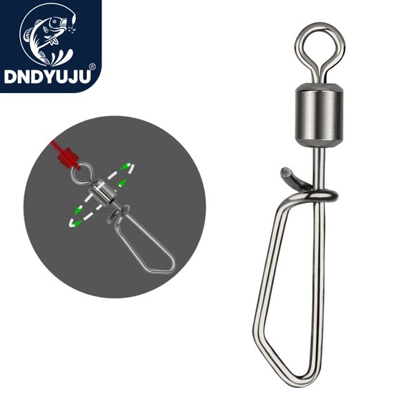DNDYUJU 10-50X émerillons de pêche avec goupille à pression Interlock pivotant en acier inoxydable hameçons leurre carpe connecteur outil de pêche
