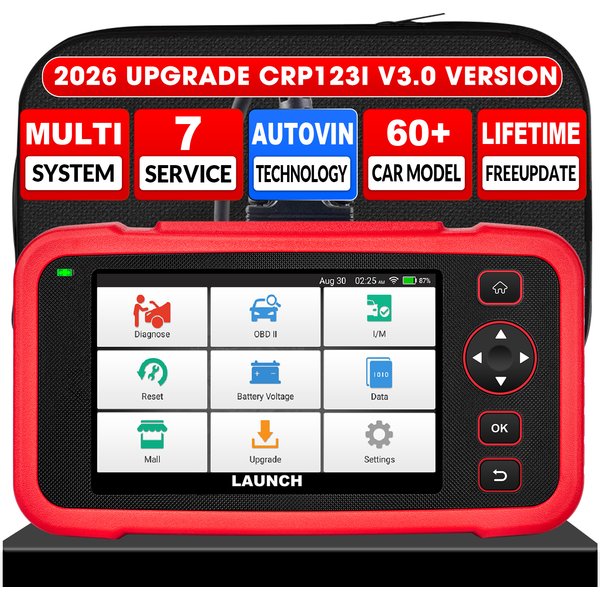 LAUNCH OBD2 Scanner CRP123I V3.0 Elite, Outil de diagnostic avec mise à jour Wi-Fi gratuite à vie jusqu'en 2026, FCA SGW, CANFD & DoIP, SAS/Throttle/Brake/BMS/DPF/Oil/ABS, Scanner automobile