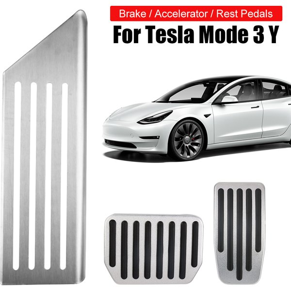 Für Tesla Modell 3Y Bremspedale Fußstütze Gaspedal Auto Pedal Gummi Pad Abdeckung Aluminium Legierung Innen Teile Auto Zubehör