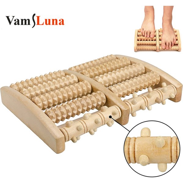 Fußmassageroller aus Holz, Plantar-Stimulator, Akupunkturpunktpresse zur Linderung von Schmerzen von Plantarfasziitis, Fußmuskel-Entspannungswerkzeug
