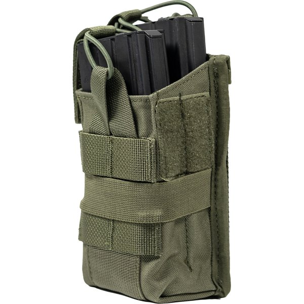 Doppelte Magazintasche – offene, schnell zugängliche Doppel-Gewehrmagazinhalterung, taktische MOLLE-Tasche mit elastischer Halterung für Airsoft und Jagd