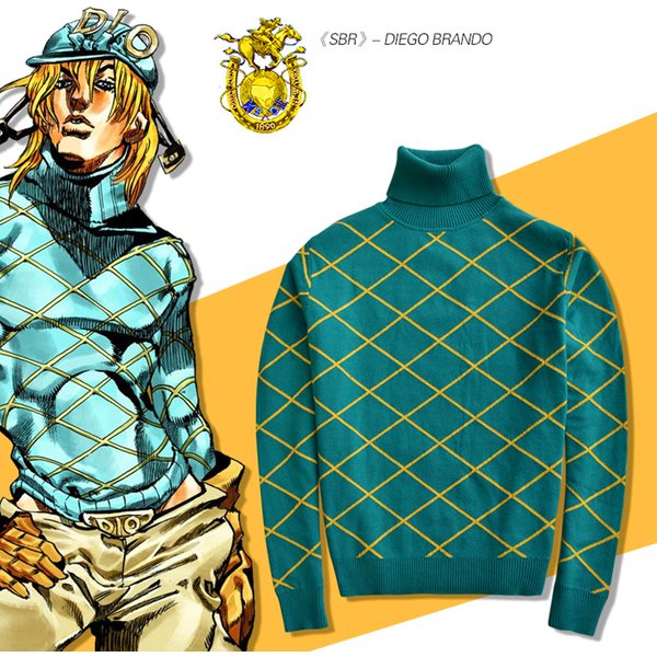 Costume de Cosplay Anime Bizarre Adventure Diego Brando, pull tricoté en coton, vent doré, vêtements de fête d'halloween, automne hiver