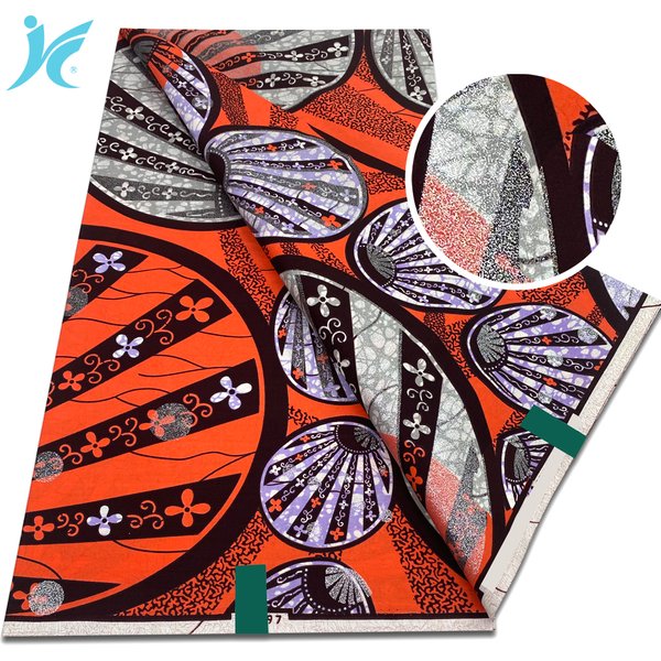 Nouveau Tissu Wax Africain Superbe Doré Scintillant de Qualité Supérieure pour Femme, Pagne Imprimé Flash Or, Tissu Wax Batik Ankara à Paillettes