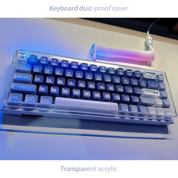 Juste de protection transparente pour clavier en acrylique, housse anti-poussière pour clavier mécanique, housse de souris, 60, 61/64, 96, 98104/108 touches